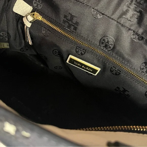 👜 😍ToryBurch black and white Leather satchel